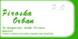 piroska orban business card