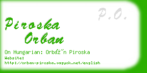 piroska orban business card